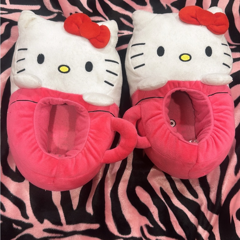 Hello Kitty Pink and White Cozy Slippers
